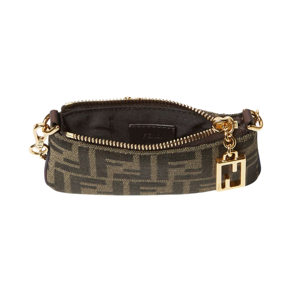 Fendi Baguette Pouch Mini FF Jacquard Fabric Tobacco Brown – voilà.id