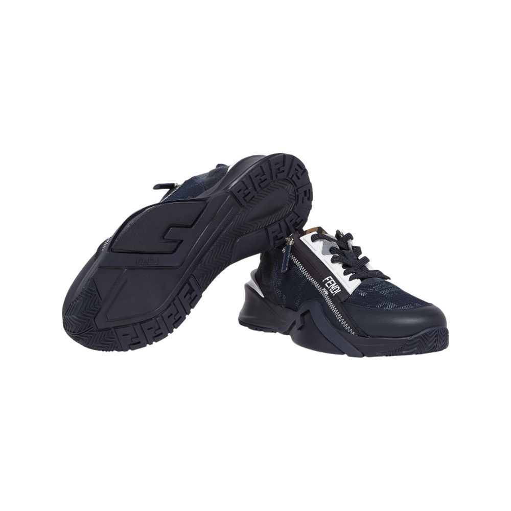 Fendi FF Flow Fabric Low Top Sneakers Blue –