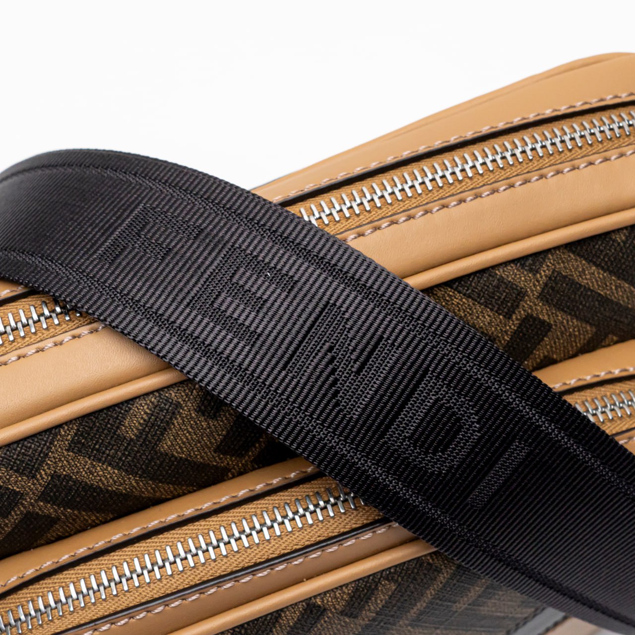 Fendi Diagonal Duo Camera Case FF Leather Bag Brown – voilà.id