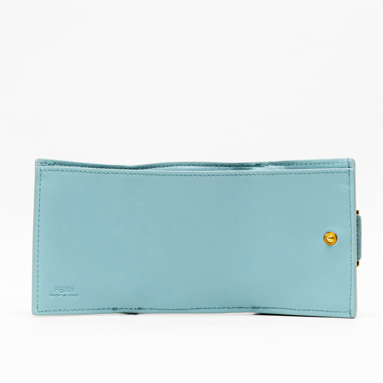 財布・小物その他 FENDI Pastel Green Nappa Leather Micro Baguette Wallet Fendi FF Baguette Micro Nappa Leather Trifold Wallet Green
