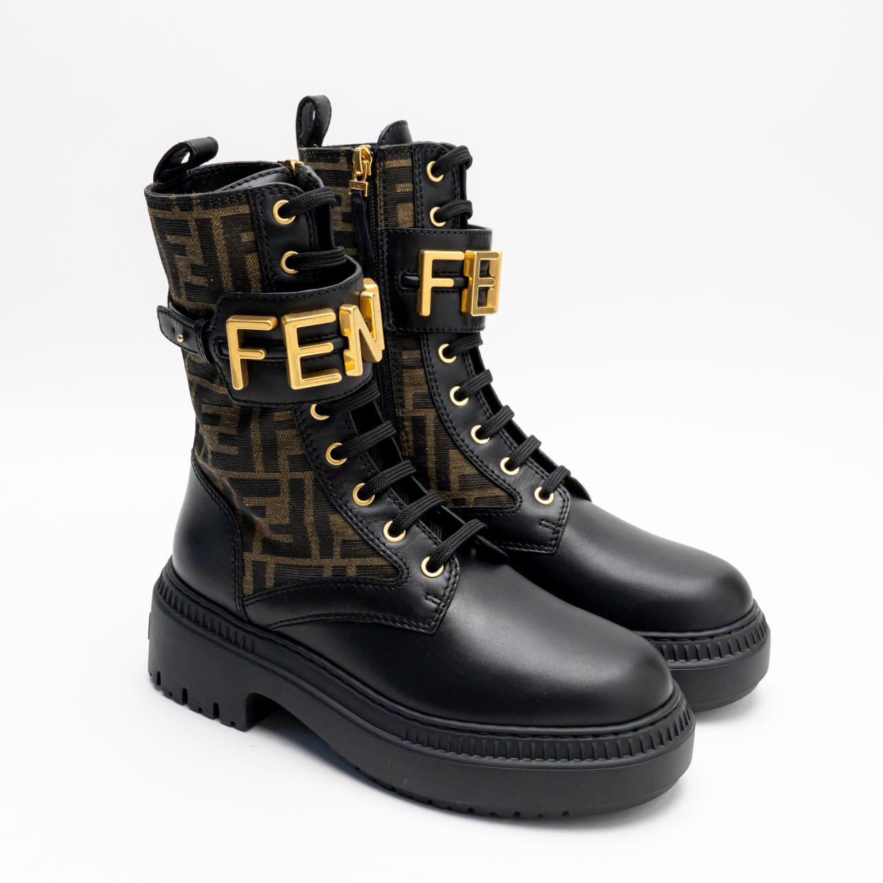 F'graphy Leather Biker Boots Black