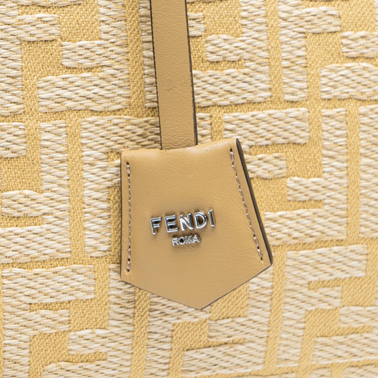 By The Way FF Soft Medium with Raffia Handbag Beige