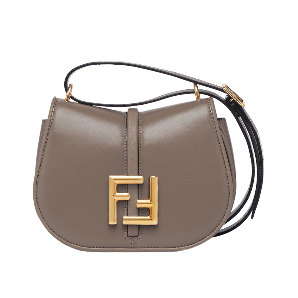 Fendi C'mon Small Smooth Full Grain Leather Shoulder Bag Dove Gray Ghw ...