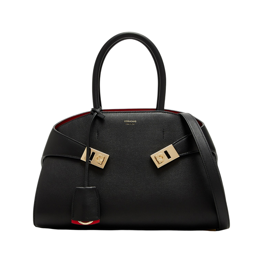 FERRAGAMO Hug ハンドバッグ(M) Clay/Lapis Hug bicolor handbag (M) - Women | Ferragamo