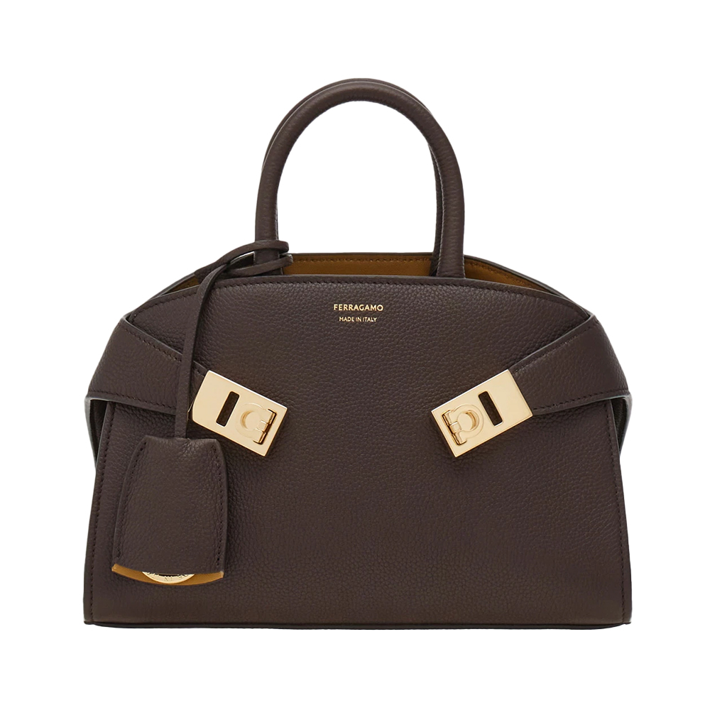 Ferragamo Hug Extra Small Calfskin Handbag Clay/Lapis lazuli