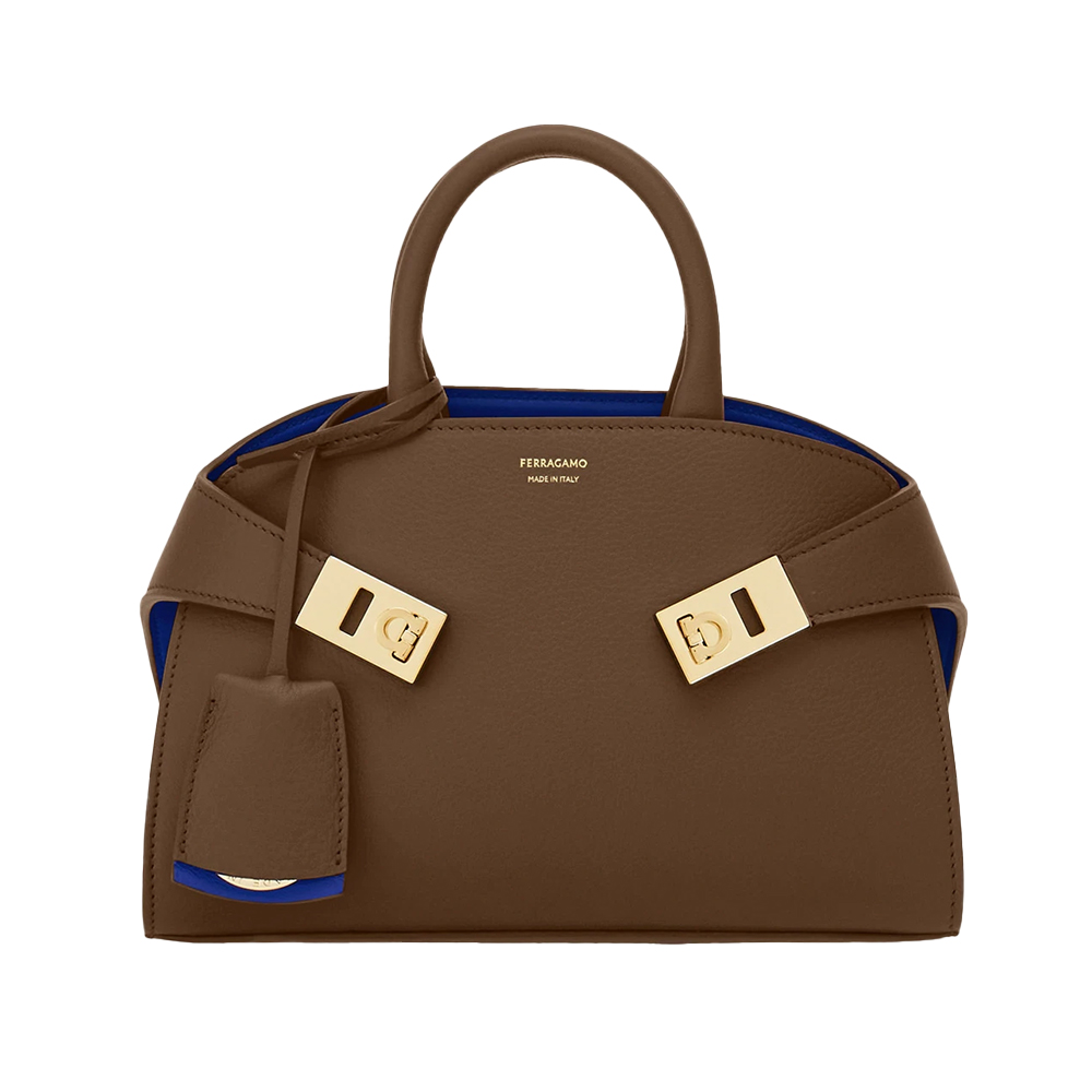 FERRAGAMO Hug ハンドバッグ(M) Clay/Lapis Hug bicolor handbag (M) - Women | Ferragamo