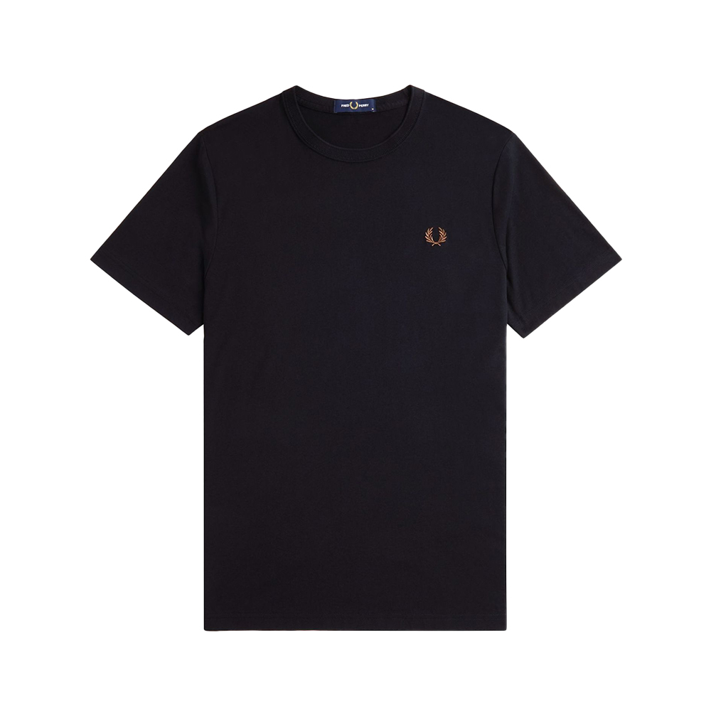 Tシャツ・カットソー FRED PERRY FW24 T-SHIRT WITH LOGO (FP M1600 51 W50) Fred Perry Crewneck T-Shirt | Navy-M1600-W71 -kular fashion