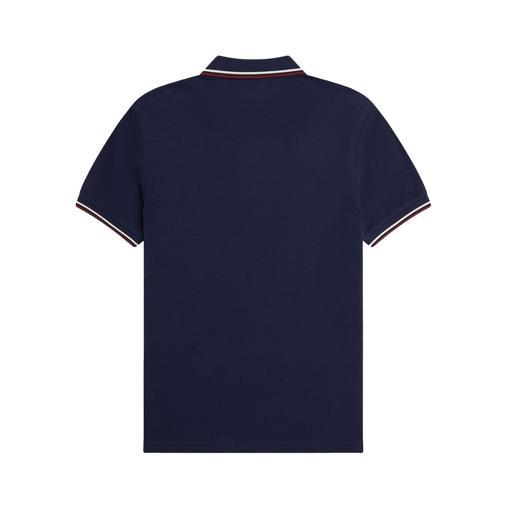 Fred Perry Twin Tipped Polo Shirt Tennis Blue/Ecru/Oxblood