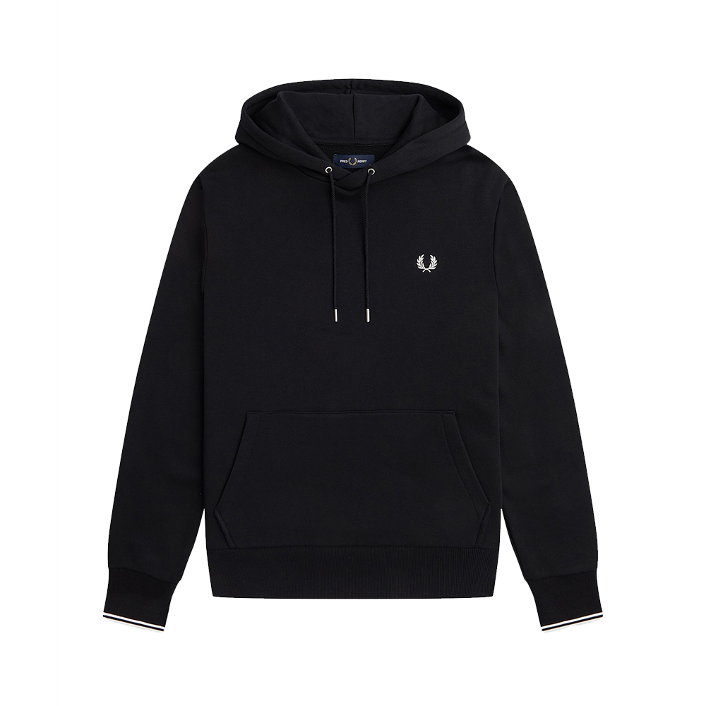 Fred Perry Tipped Hooded Sweatshirt Black – voilà.id