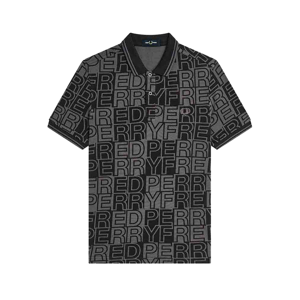 Tシャツ・カットソー FRED PERRY SS25 (FP M1600 53 608) Fred Perry Block Graphic Logo Polo Shirt Gunmetal – voilà.id