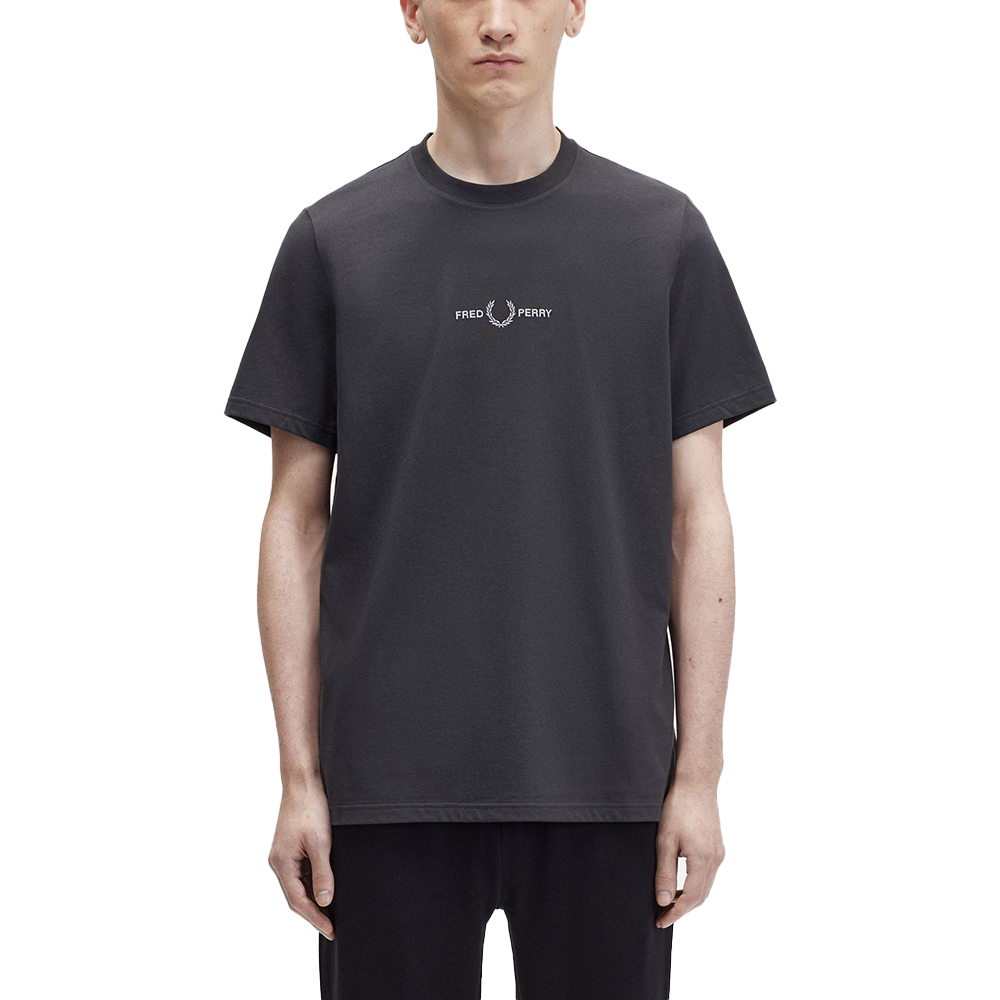 Fred Perry Logo Embroidered T-Shirt Black – voilà.id