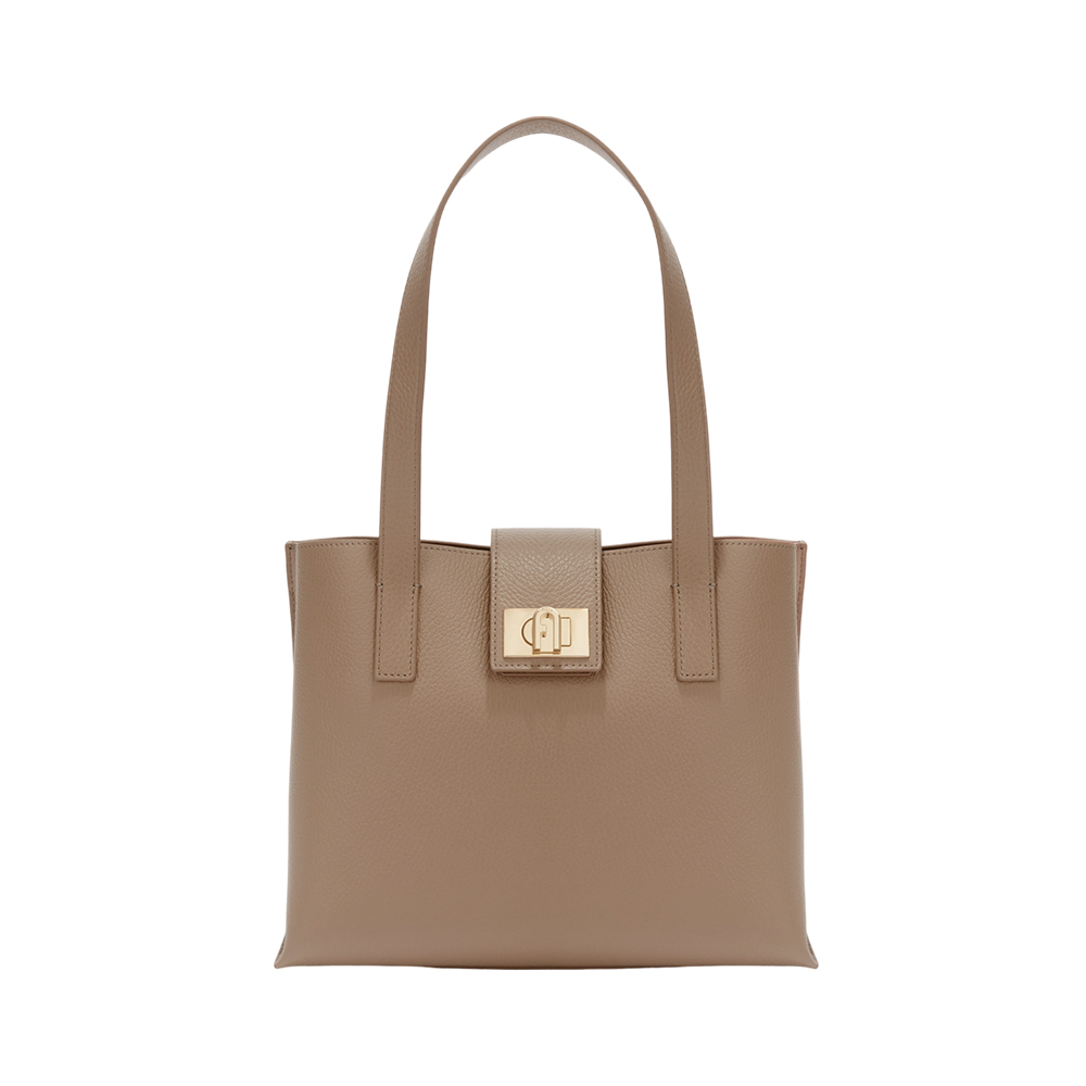 Sac à épaule Furla 1927 Soft S En Cuir Greige - Taille S, Neuf Avec étiquettes, Made In Italy
