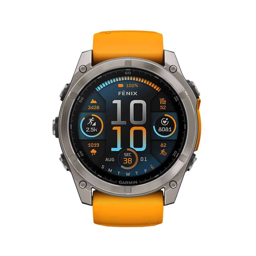Garmin Fenix 51 010-02905-53 Smartwatch Amoled Titanium with Spark  Orange Graphite Silicone Band