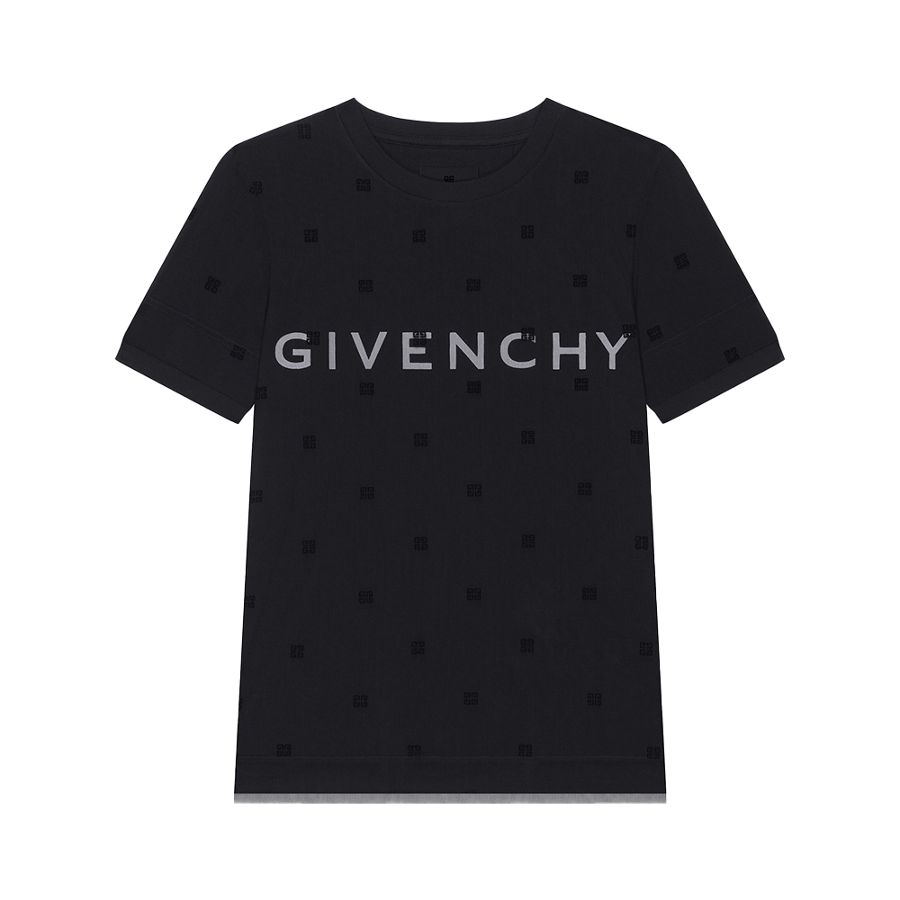 Givenchy 4G Tulle Double Layered Fitted T-Shirt Black – voilà.id