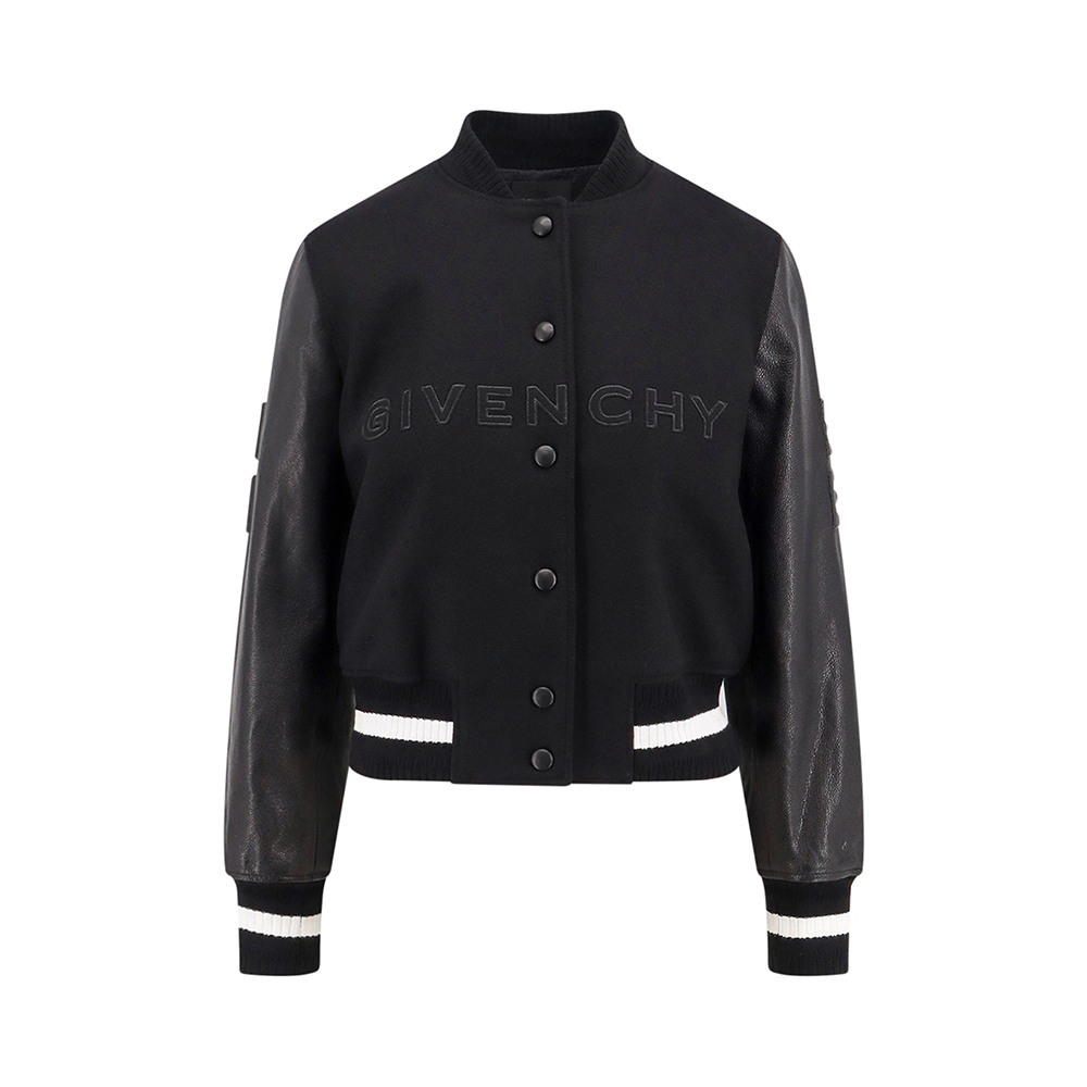 アウターその他 GIVENCHY Women Outer BW00N0611N 004 Black GIVENCHY cropped varsity jacket in wool and leather in