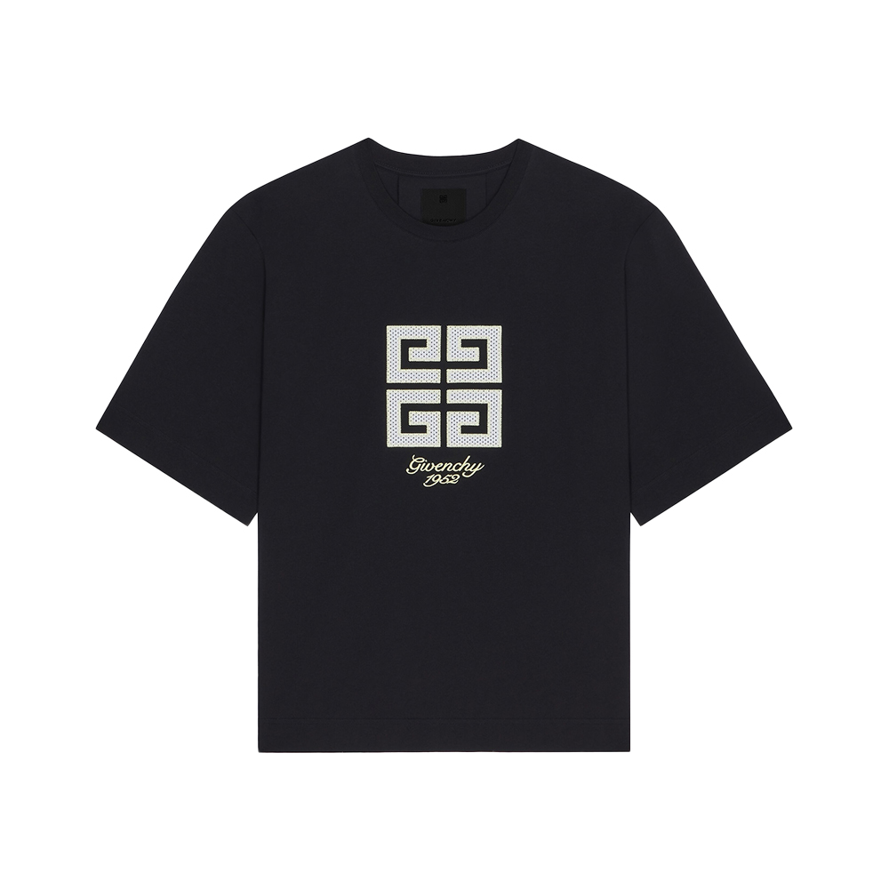 Tシャツ・カットソー [GIVENCHY] 4G Mesh Embroidery Logo Classic Fit Short Sleeve MUSINSA | GIVENCHY 4G Mesh Embroidered Logo Classic Fit