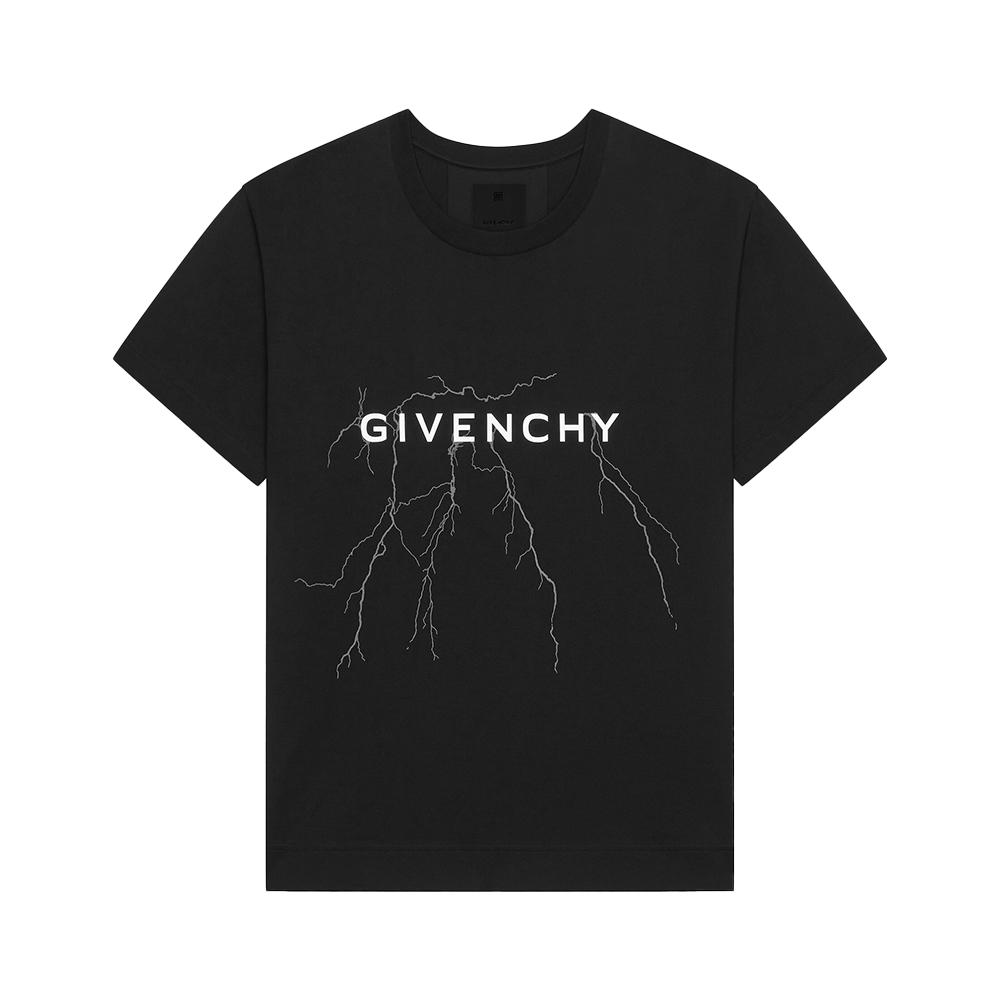 Tシャツ・カットソー GIVENCHY FW24 STANDARD SHORT SLEEVE BASE (BM71JA 3YP1001) T-shirt in cotton with GIVENCHY signature in - black