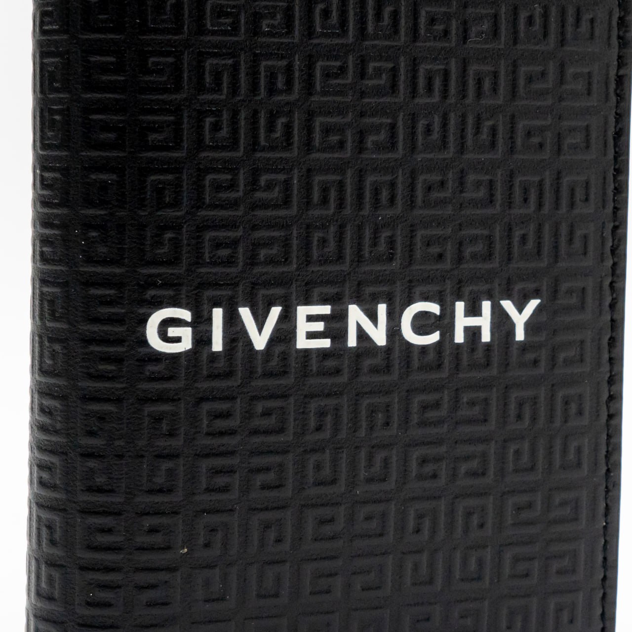 Givenchy Embossed 4G Leather Logo Print Card Holder Black