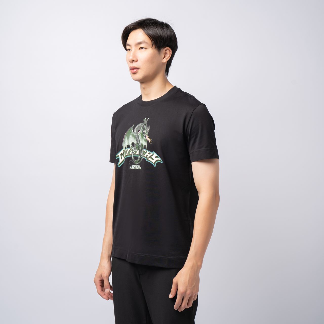 Givenchy Dragon Print Slim Fit T-Shirt Black – voilà.id