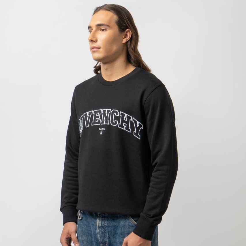 Givenchy College Embroidered Logo Print Sweatshirt Black –