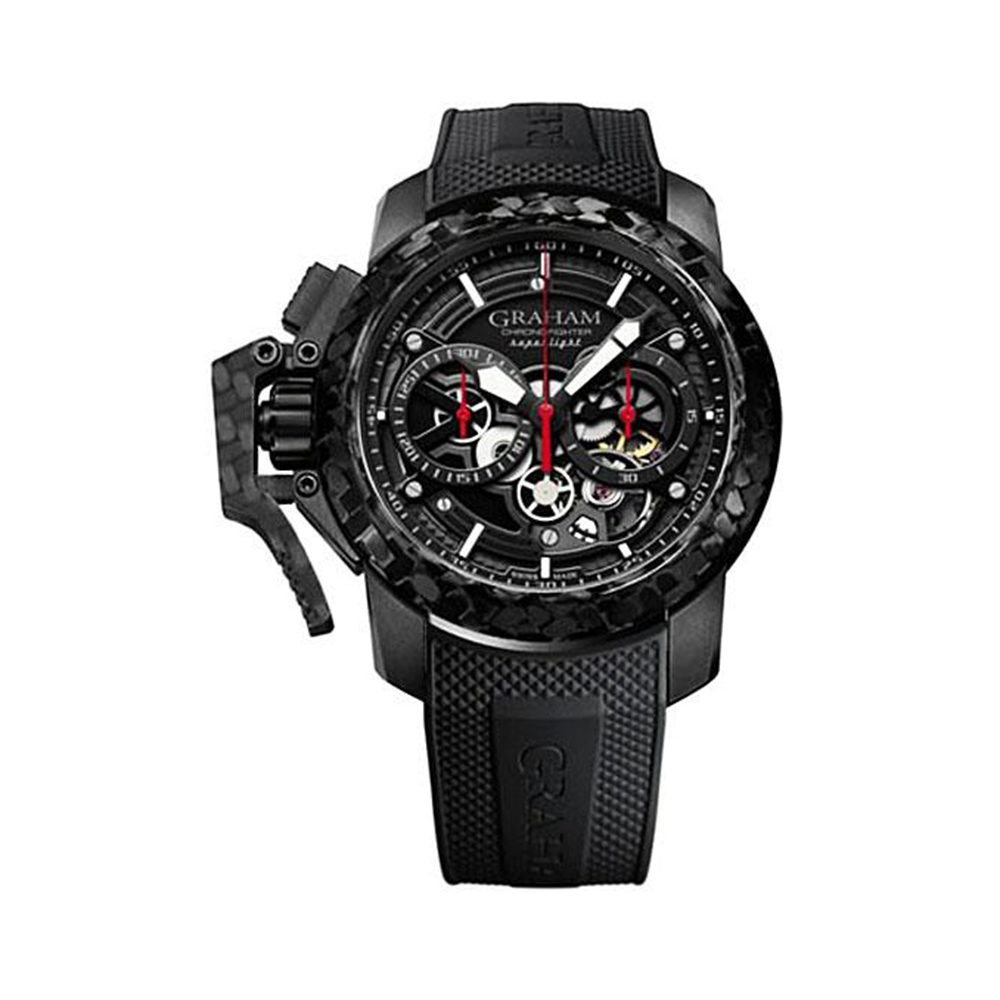 Best Graham Ruber Straps Graham ChronoFighter 47 - 2CCBK.B25A Superlight Carbon Skeleton Black ...