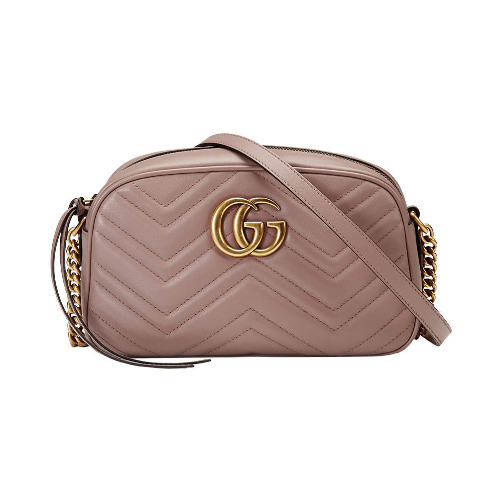 Gucci GG Marmont Camera Bag Small Nude Ghw –