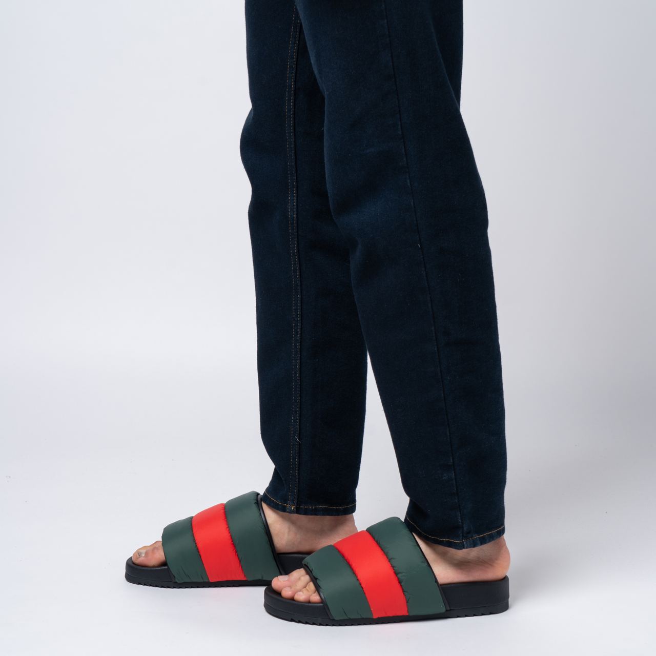 Gucci Padded Web Slide \'Green Red\' Gucci Slides with Web Details - Runway Catalog main image 2