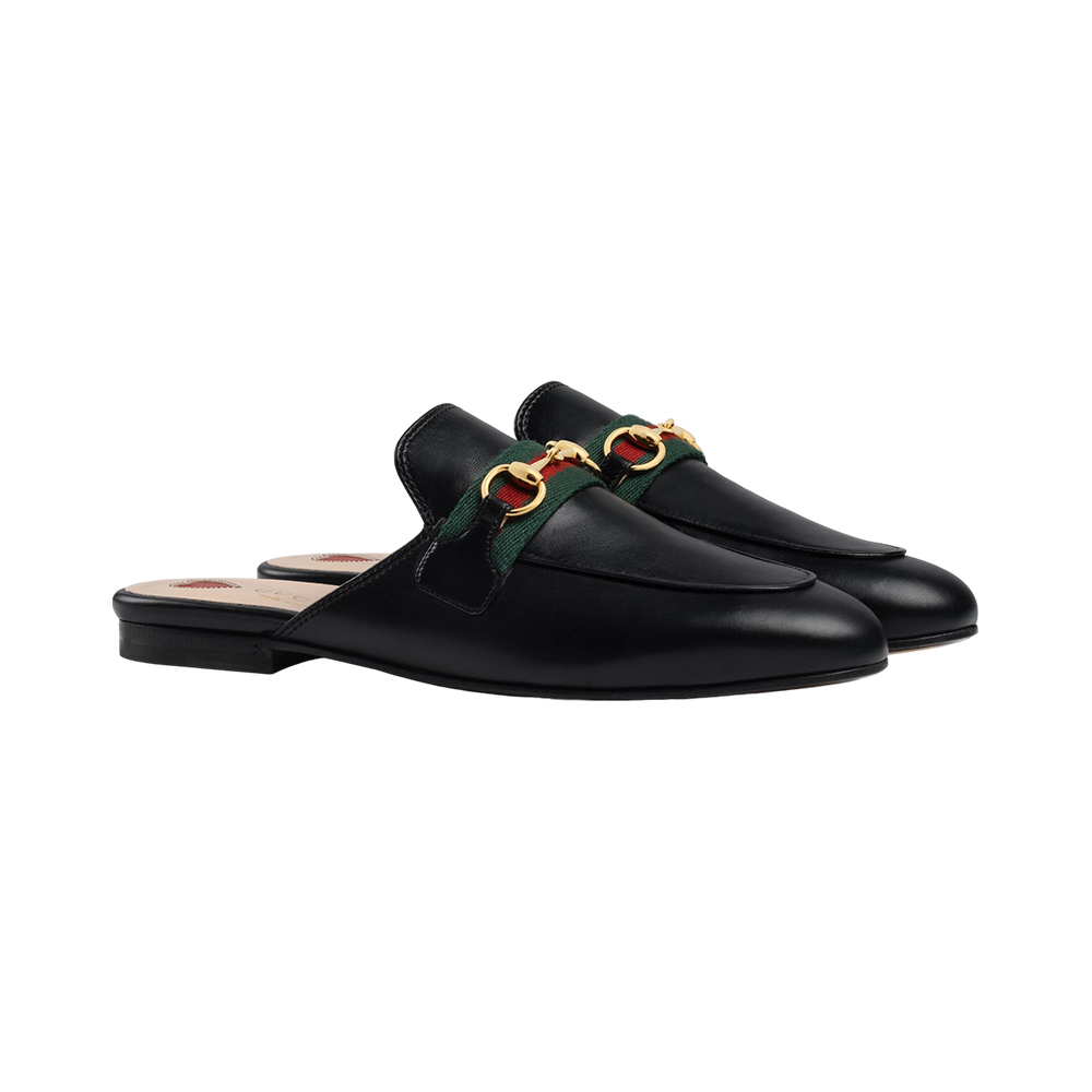 Gucci Princetown Horsebit Stripe Mules Black – voilà.id