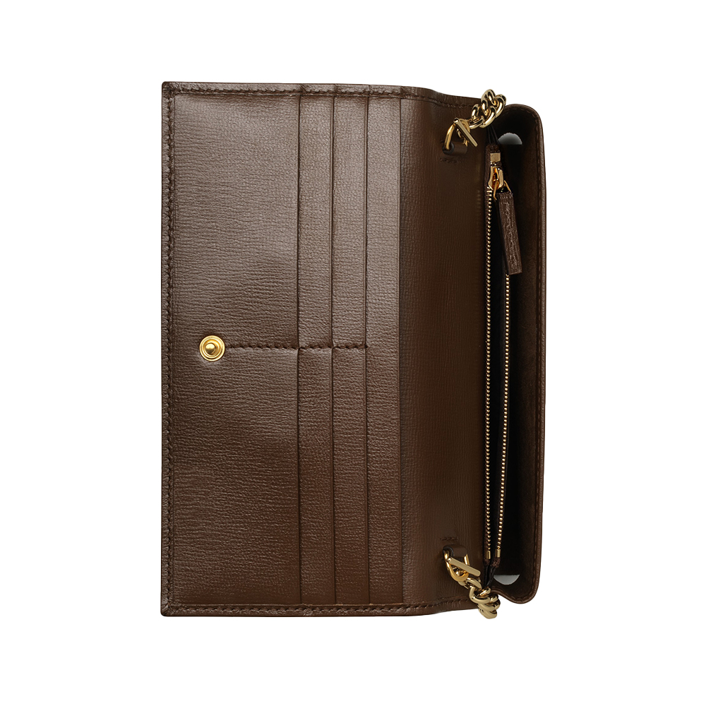 Gucci Horsebit 1955 Supreme Canvas Wallet On Chain Brown Ghw