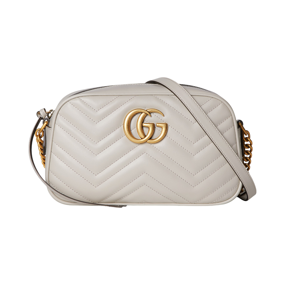 Gucci GG Marmont Small Matalassé Camera Bag Light Grey
