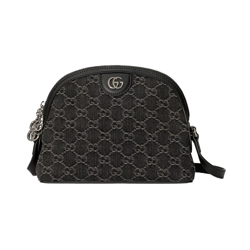 Gucci Ophidia GG Small Shoulder Bag Denim Black