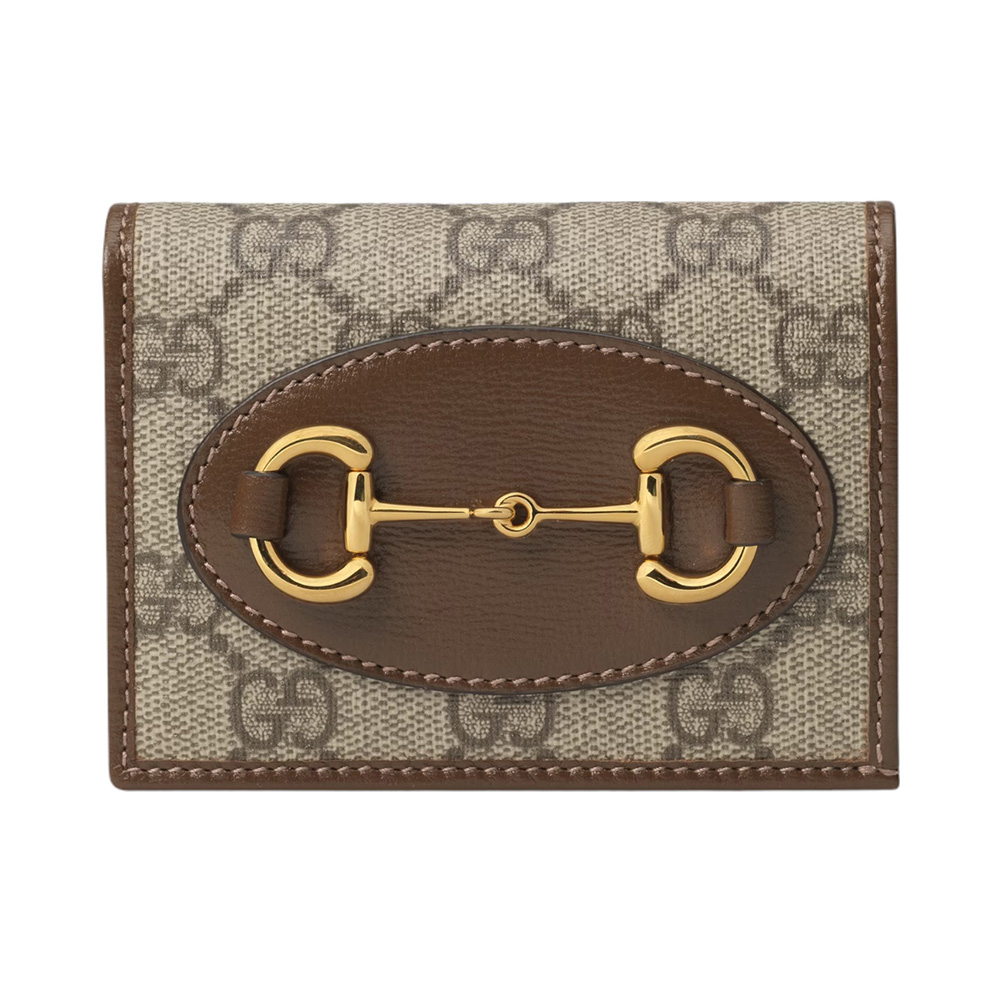 Gucci Horsebit 1955 Horizontal Card Case Bifold Wallet Brown