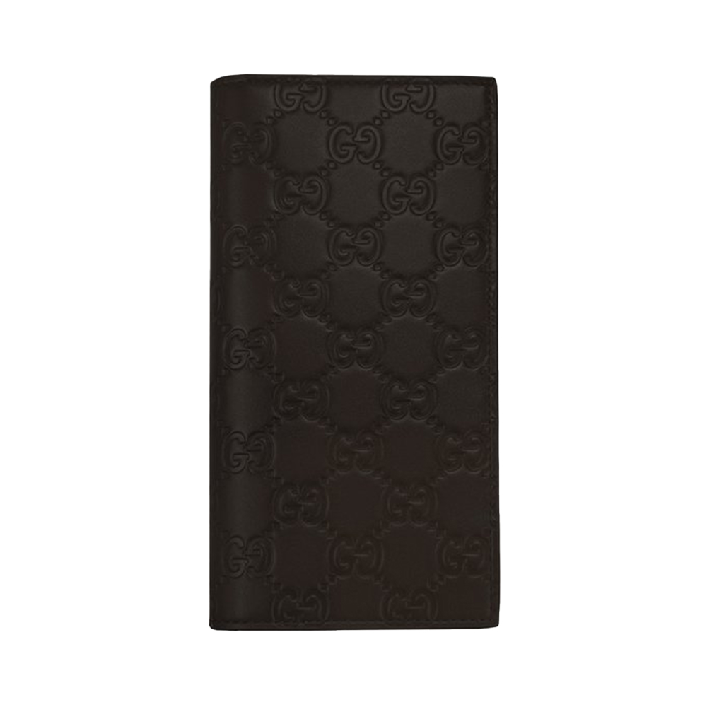 Gucci GG Embossed Signature Sima Long Wallet Dark Brown  voil.id
