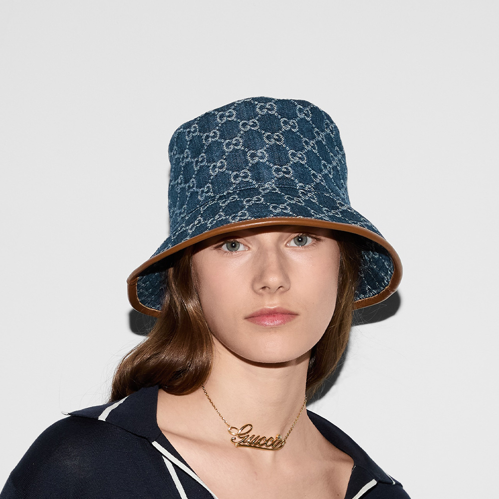 Gucci GG Denim Bucket Hat Blue White – voilà.id