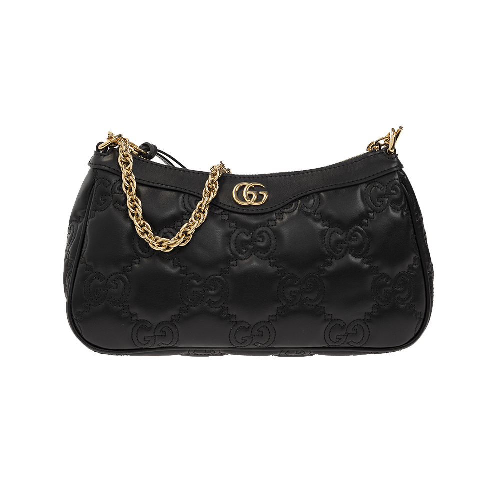 GUCCI|SHOULDER BAGS (735049 UM8HG 1046) Gucci GG Matelassé Chain Shoulder Bag Black – voilà.id
