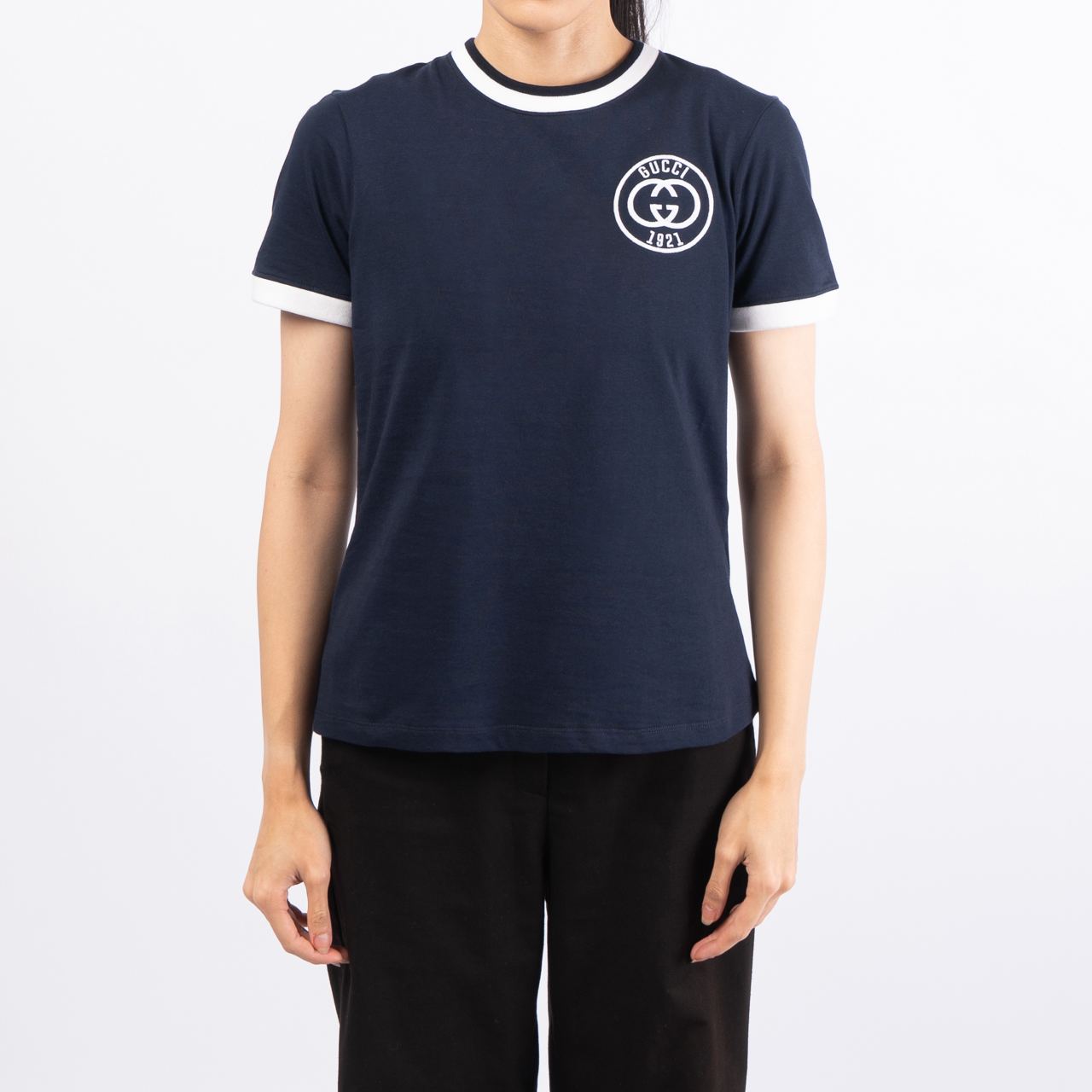 GUCCI ORIGINAL 1921 Tシャツ ホワイト/ネイビー GUCCI ORIGINAL 1921 Tシャツ ホワイト/ネイビー GUCCI ORIGINAL 1921