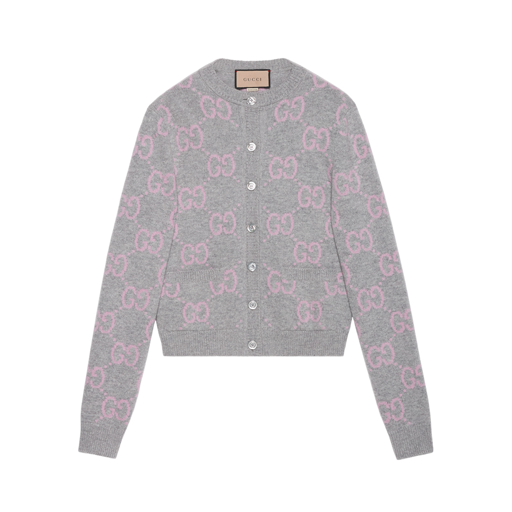GUCCI GGロゴ カーディガン グレー/ピンク Gucci Kids ダブルG カーディガン | グレー | FARFETCH JP