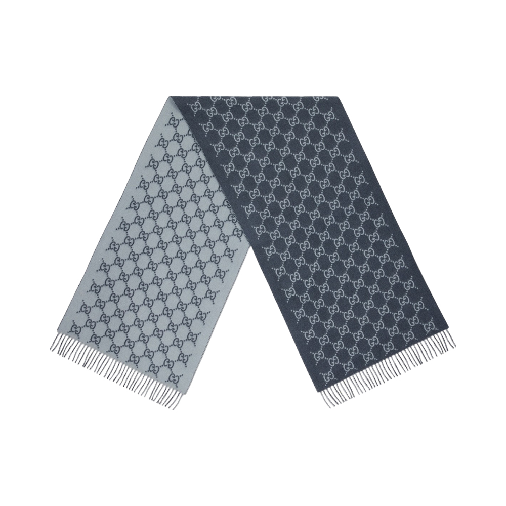 Gucci Silk Cashmere Scarf Blue – voilà.id