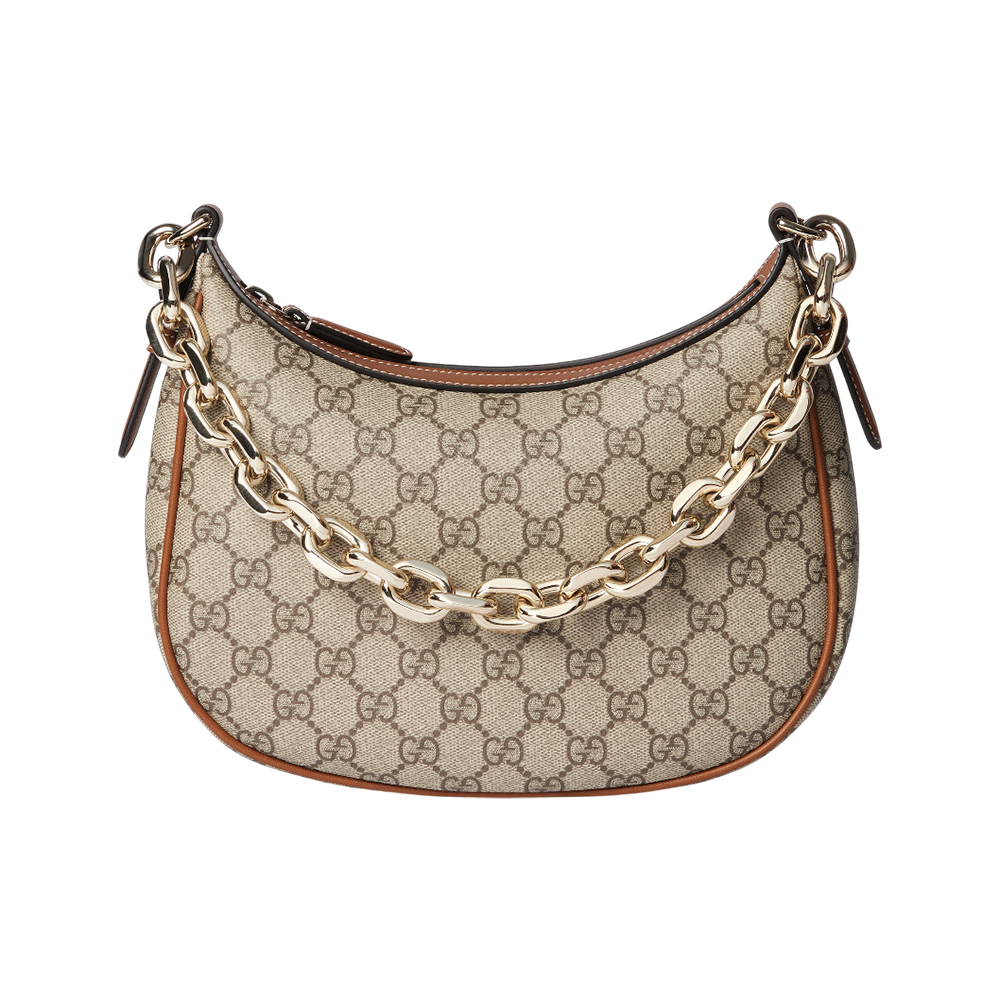 Gucci GG Emblem Medium Shoulder Bag Beige Brown –