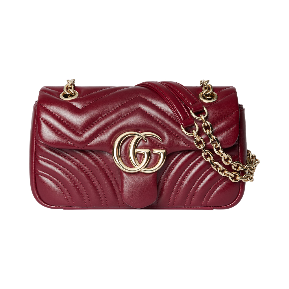 GG MARMONT 13 MINI TOP HANDLE BAG ROSSO ANCORA RED CALFSKIN