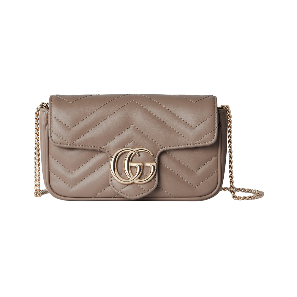Gucci GG Marmont Super Mini Shoulder Bag Taupe –