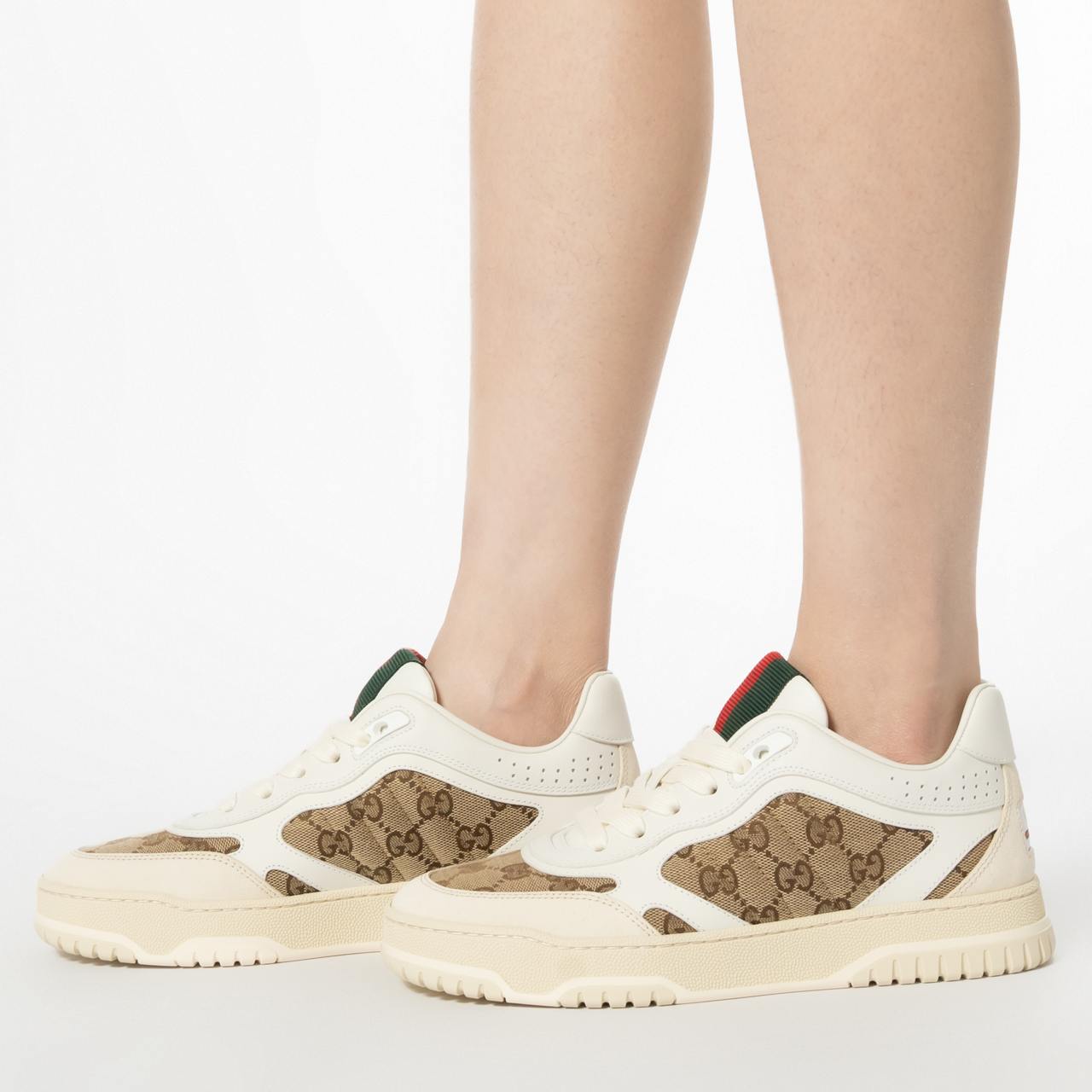 Gucci Re-Web Original Beige Ebony GG Canvas Sneakers White