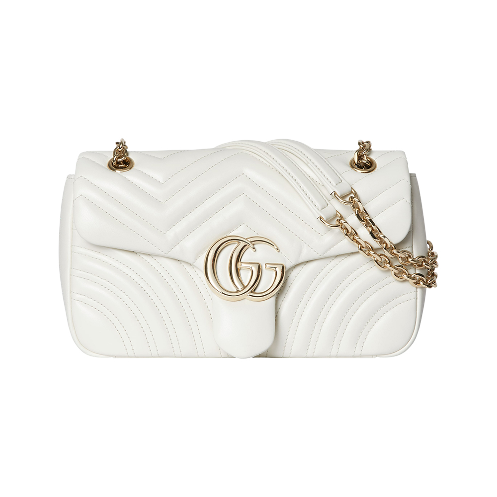 Gucci GG Marmont Medium Back Pocket Shoulder Bag White Ghw – voilà.id