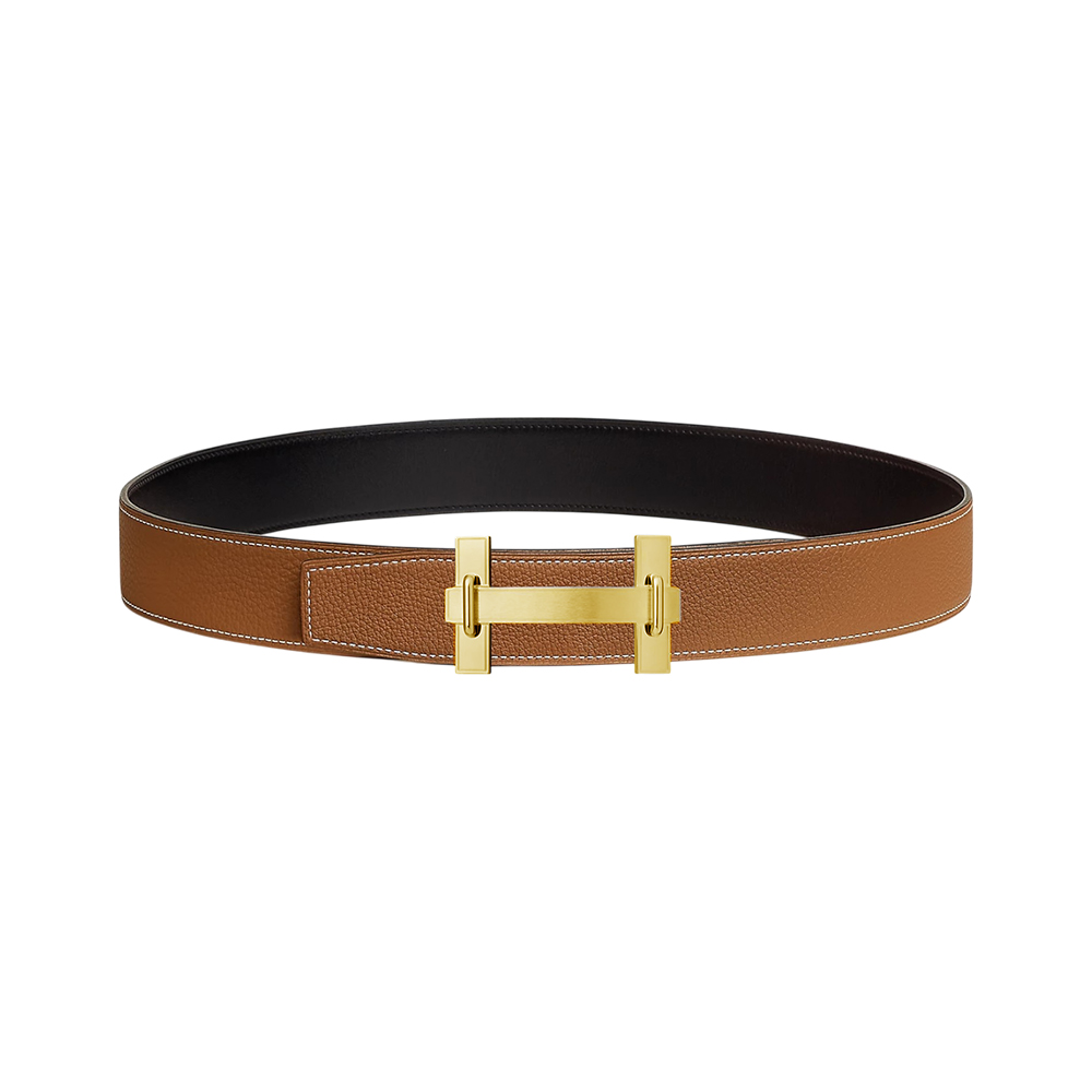 Hermès H Jumping Brushed Permabrass Buckle & Reversible Belt  display picture 3