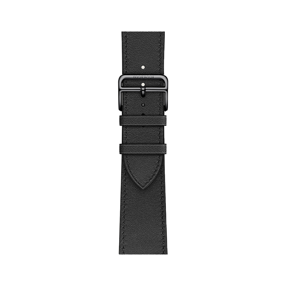 1910 Apple Watch エルメス　ブラック　レザー　HERMES Apple Watch Hermès - 42mm Noir/Écru Toile H Single Tour - Apple