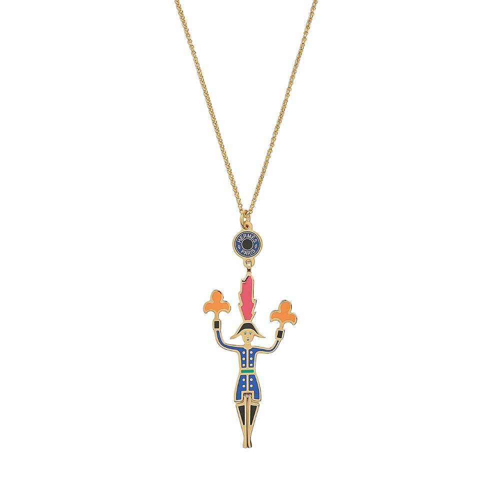 Hermès Artificier Pendant Necklace Casaque Ghw – voilà.id
