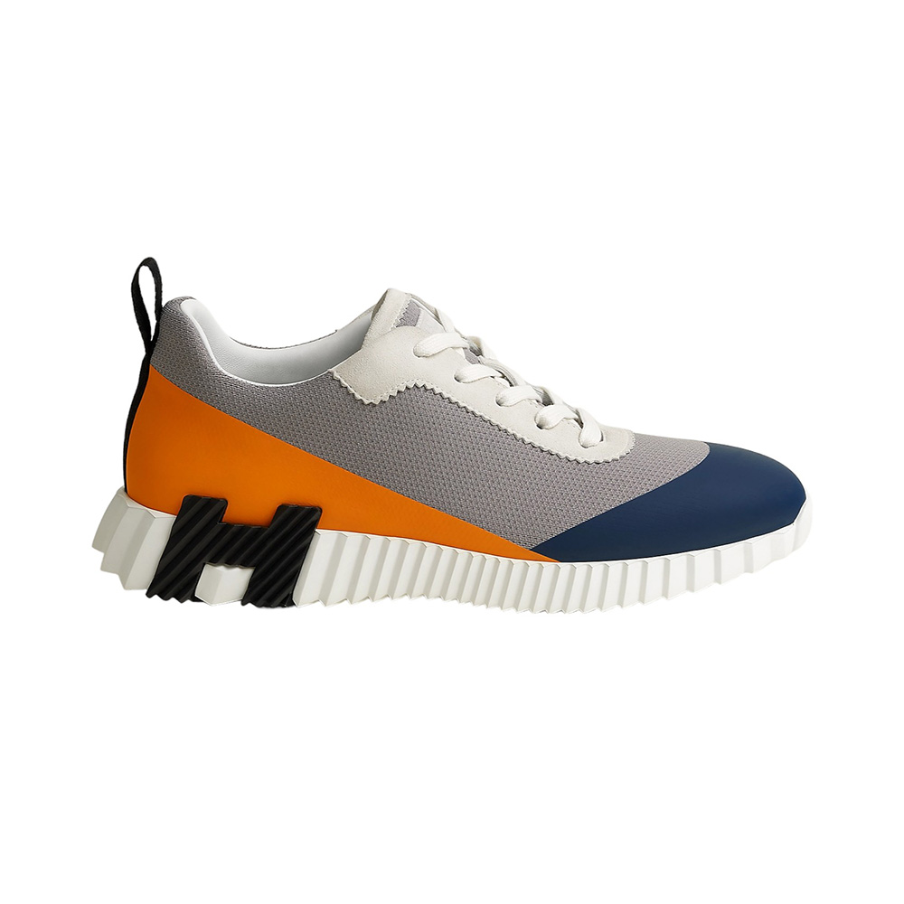 Hermès Bouncing Satin Knit and Suede Goatskin Sneakers