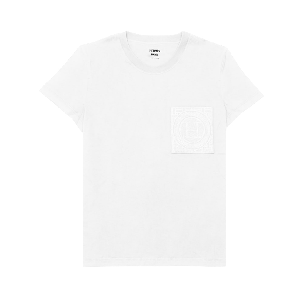 Hermès Embroidered Pocket T-Shirt Blanc – voilà.id