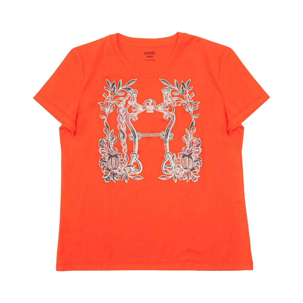 【胸元のデザインがポイント】HERMES Della Cavalleria Tシャツ Hermès Della Cavalleria Straight Cartridge T-Shirt Rouge