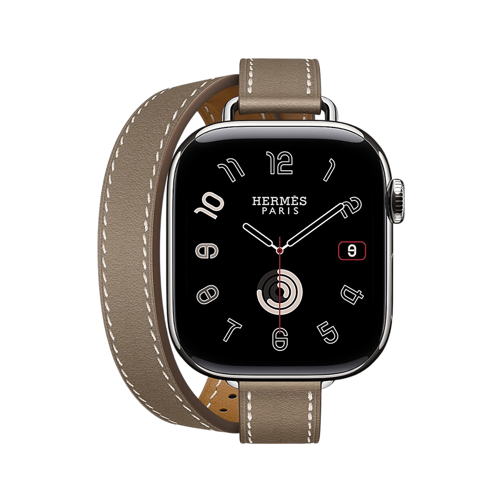 Hermes Apple Watch エルメス Series 10 42 mm Hermès Band Apple Watch H Double Tour 42 mm Attelage Etoupe Seri